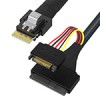 Slim SAS SFF-8654 4i转U.2 SFF-8639+Power 15P SATA效劳器硬盘数据传输线